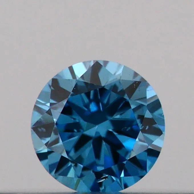 0.09ct Round Lab Grown Diamond (Colour Fancy Vivid Blue, Clarity SI1, Cut VG, IGI Certified)