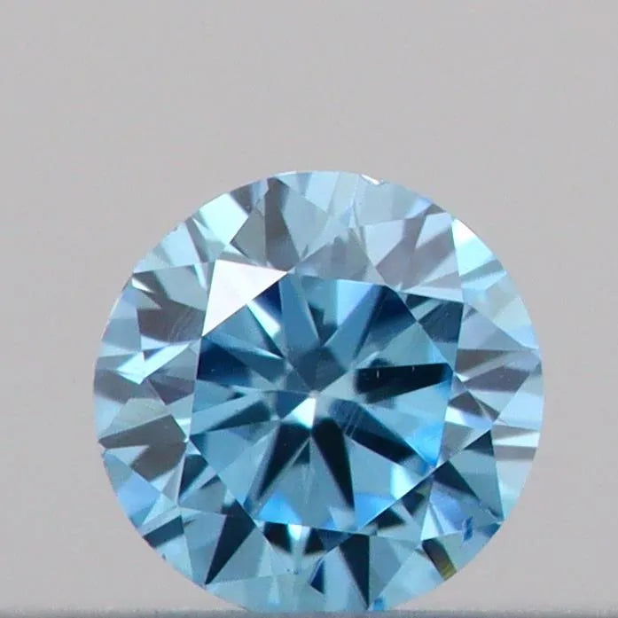 0.09ct Round Lab Grown Diamond (Colour Fancy Vivid Blue, Clarity VS2, Cut VG, IGI Certified)