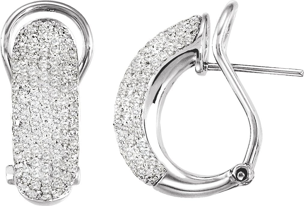 Pavé-Style Omega Clip Earrings