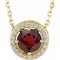 14K Yellow Natural Mozambique Garnet & .05 CTW Natural Diamond Halo-Style 16