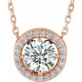 14K Rose 1/2 CTW Natural Diamond 16" Necklace