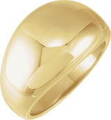 14K Yellow Gold 12 mm Dome Ring