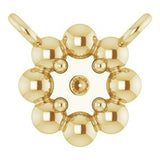 18K Yellow 2 mm Round Beaded Youth Necklace Center Mounting
