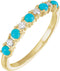 14K Yellow Gold Natural Turquoise & 1/8 CTW Natural Diamond Ring