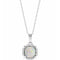 14K White Lab-Grown White Opal & .04 CTW Natural Diamond 18