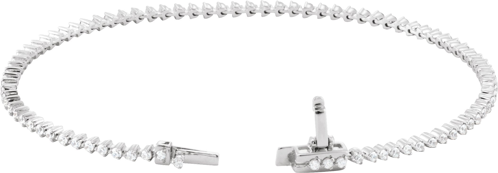 14K White Gold 1 1/2 CTW Lab-Grown Diamond 7 1/4" Line Bracelet