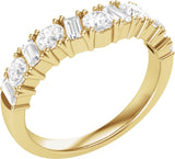 14K Yellow Gold 1 CTW Lab-Grown Diamond Contour Band