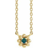 14K Yellow Lab-Grown Alexandrite Beaded Youth 16" Necklace