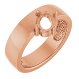 14K Rose 7x5 mm Oval Asymmetric Solitaire Ring Mounting