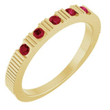 14K Yellow Lab-Grown Ruby Stackable Ring