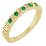 14K Yellow Natural Emerald Stackable Ring