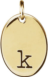 18K Yellow Gold Vermeil Be Posh® Engravable Oval Pendant