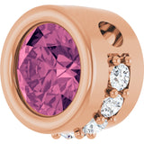 14K Rose Gold Natural Pink Tourmaline & 1/10 CTW Natural Diamond Pendant