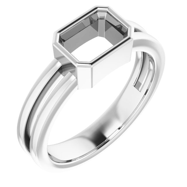 Sterling Silver 7x5 mm Emerald Ring Mounting