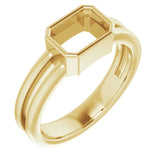 10K Yellow 7x5 mm Emerald Ring Mounting