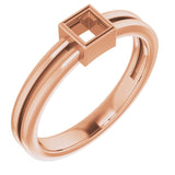 14K Rose 3.25 mm Square Ring Mounting