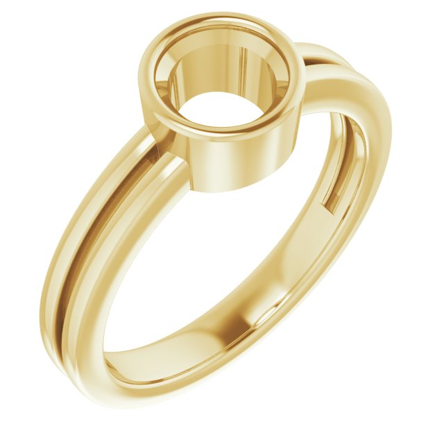 10K Yellow 6 mm Round Ring Mounting