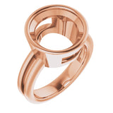 14K Rose 12 mm Round Ring Mounting
