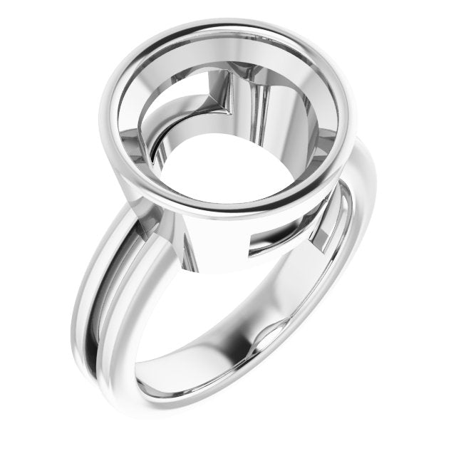 Sterling Silver 12 mm Round Ring Mounting
