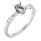 14K White 6x4 mm Oval .05 CTW Natural Diamond Semi-Set Ring