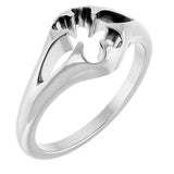 14K White 5 mm Round Belcher Ring Mounting