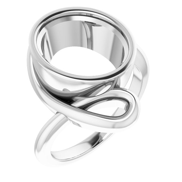 Platinum 12x10 mm Oval Ring Mounting