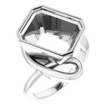 10K White 12x10 mm Emerald Ring Mounting