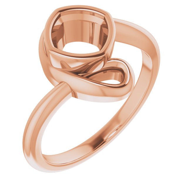 10K Rose 6 mm Cushion Ring Mounting