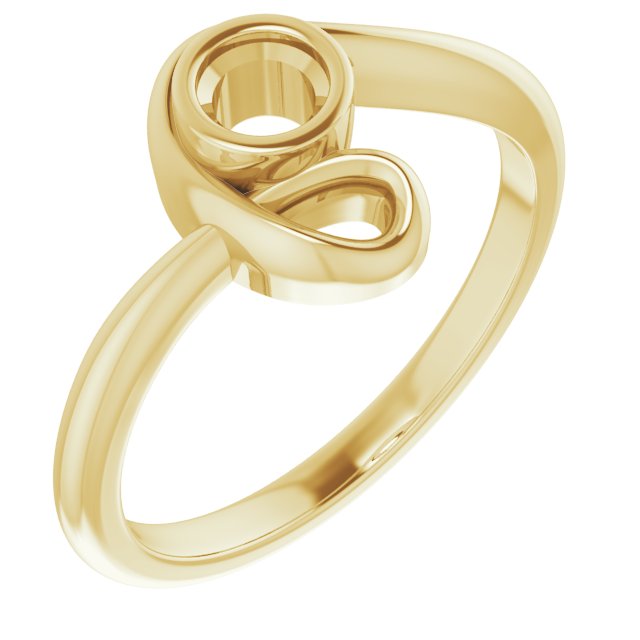 10K Yellow 3.8 mm Round Ring Mounting