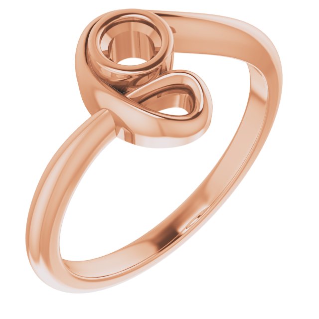 10K Rose 3.5 mm Round Ring Mounting