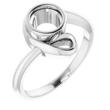 14K White 5.8 mm Round Ring Mounting