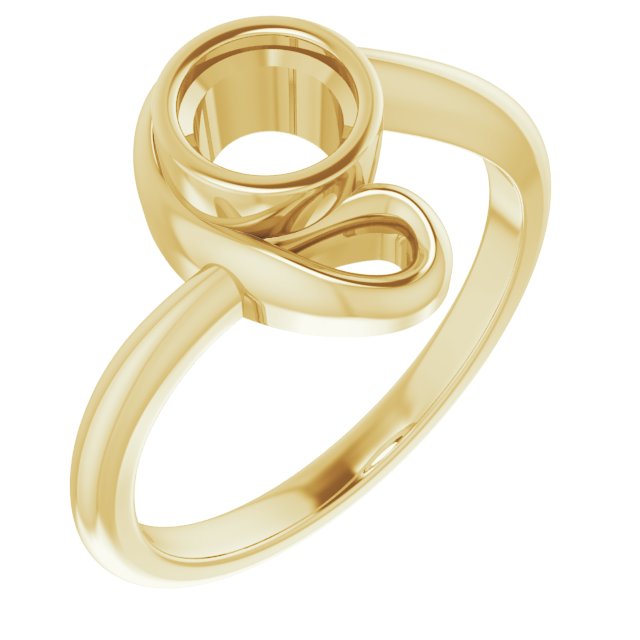 18K Yellow 5.5 mm Round Ring Mounting