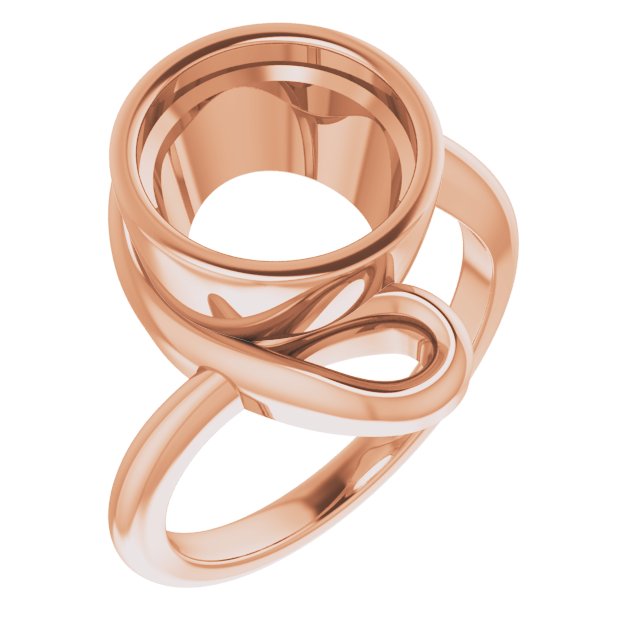 18K Rose 10 mm Round Ring Mounting