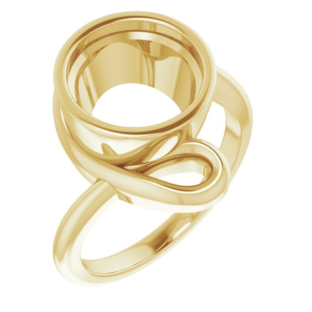 18K Yellow 10 mm Round Ring Mounting