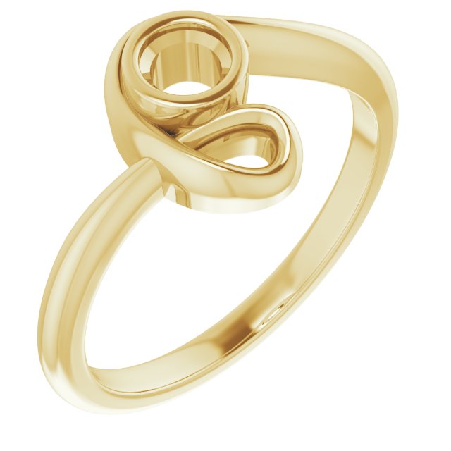 18K Yellow 3.75 mm Round Ring Mounting