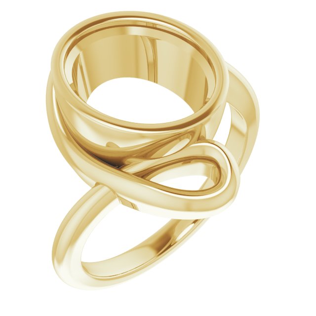 18K Yellow 11x9 mm Oval Ring Mounting