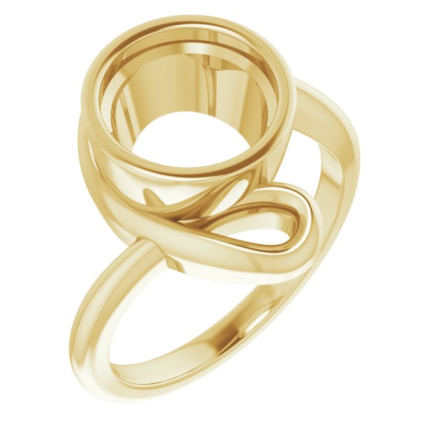 18K Yellow 9 mm Round Ring Mounting