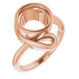 14K Rose 9 mm Round Ring Mounting