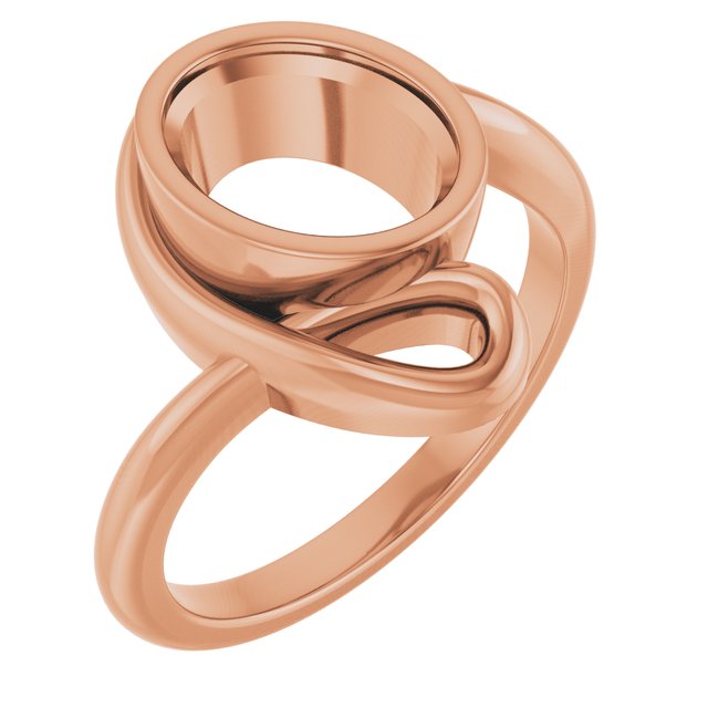 10K Rose 9x7 mm Oval Ring Mounting