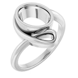 10K White 9x7 mm Oval Ring Mounting