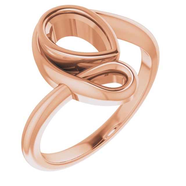 10K Rose 8x5 mm Pear Ring Mounting