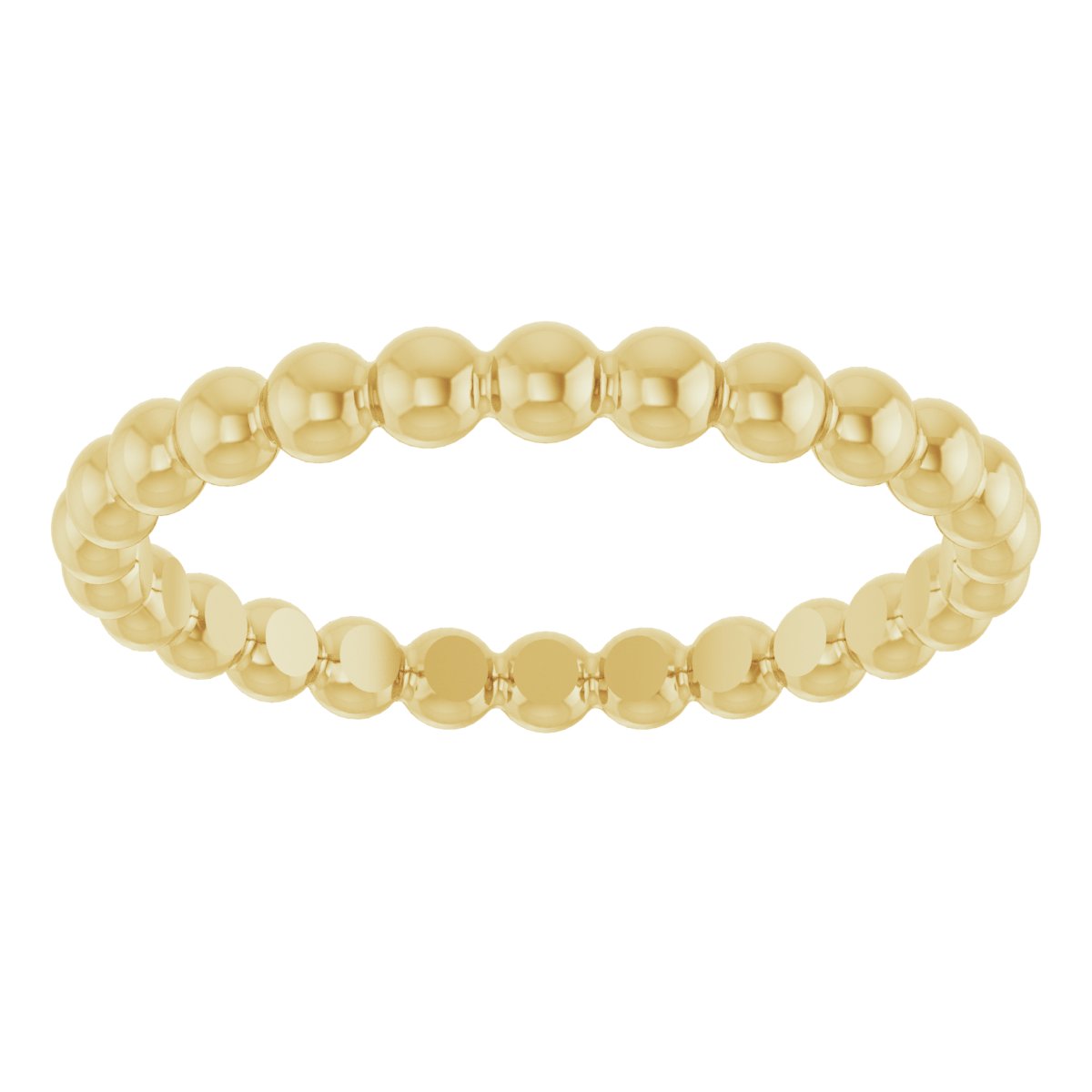18K Yellow Gold Beaded Stackable Ring