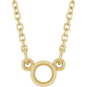 14K Yellow 3 mm Round Bezel-Set Solitaire 18" Necklace Mounting