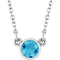 14K White Natural Blue Zircon Solitaire 16