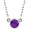 14K White Natural Amethyst Solitaire 16