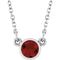Rhodium-Plated Sterling Silver Imitation Mozambique Garnet Solitaire 16