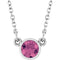 14K White Natural Pink Tourmaline Solitaire 16