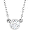 Rhodium-Plated Sterling Silver Imitation Diamond Solitaire 16