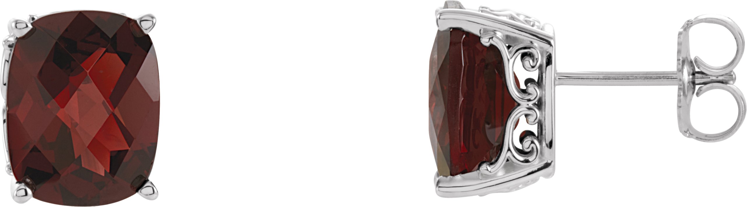 Cushion 4-Prong Stud Earrings