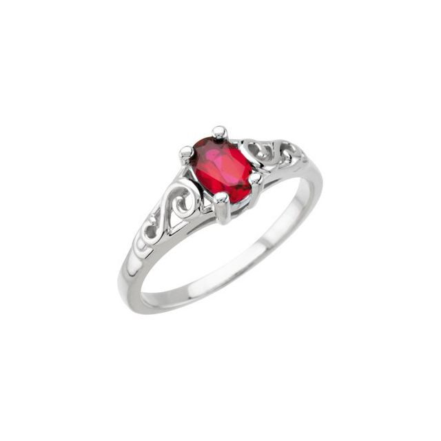 14KW January Youth Imitation Birthstone Ring
